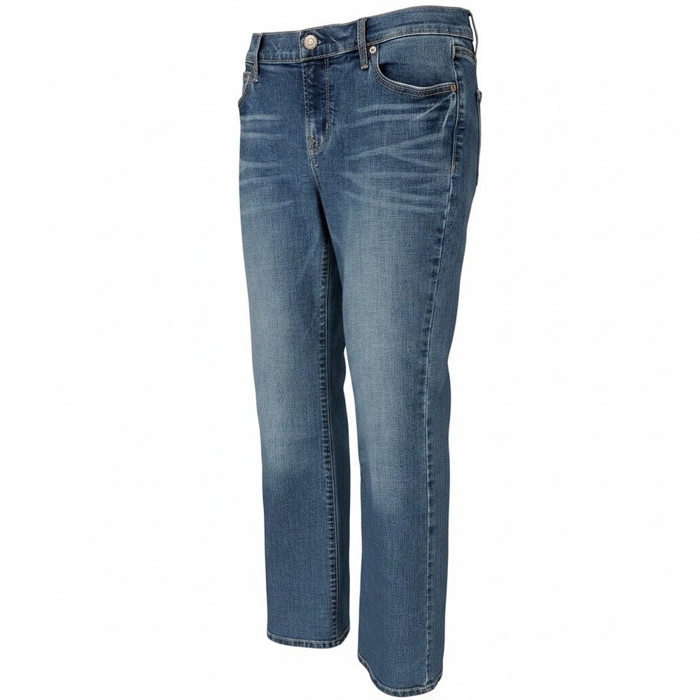 Old Navy Womens Distressed Bootcut Stretch Blue Jeans Size 6 Short 31Wx29L